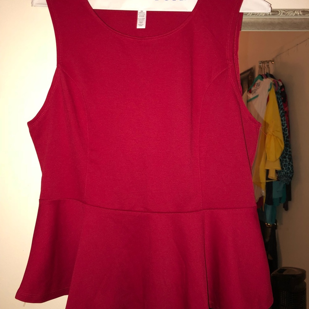 Red Peplum Top